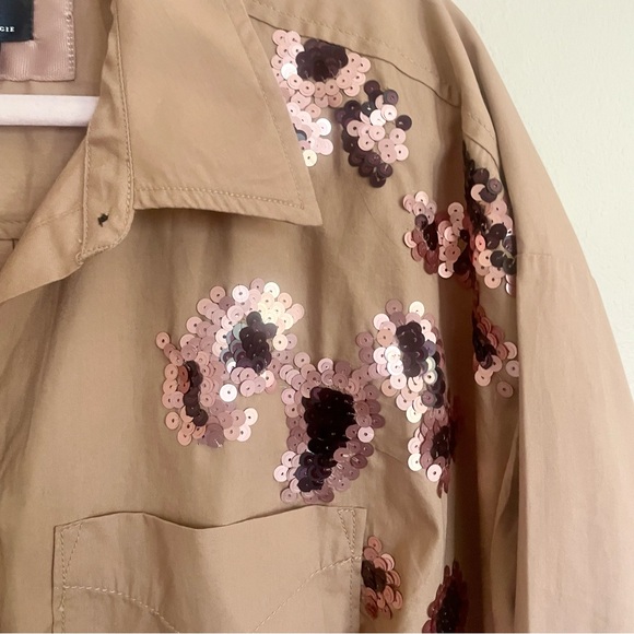 Anthropologie Maeve Bennet Sequin Button-Up Shirt - Picture 5 of 11